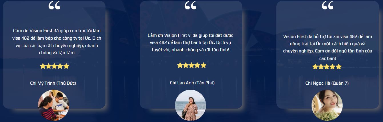 Feedback Dịch vụ làm visa 482 tại Vision First