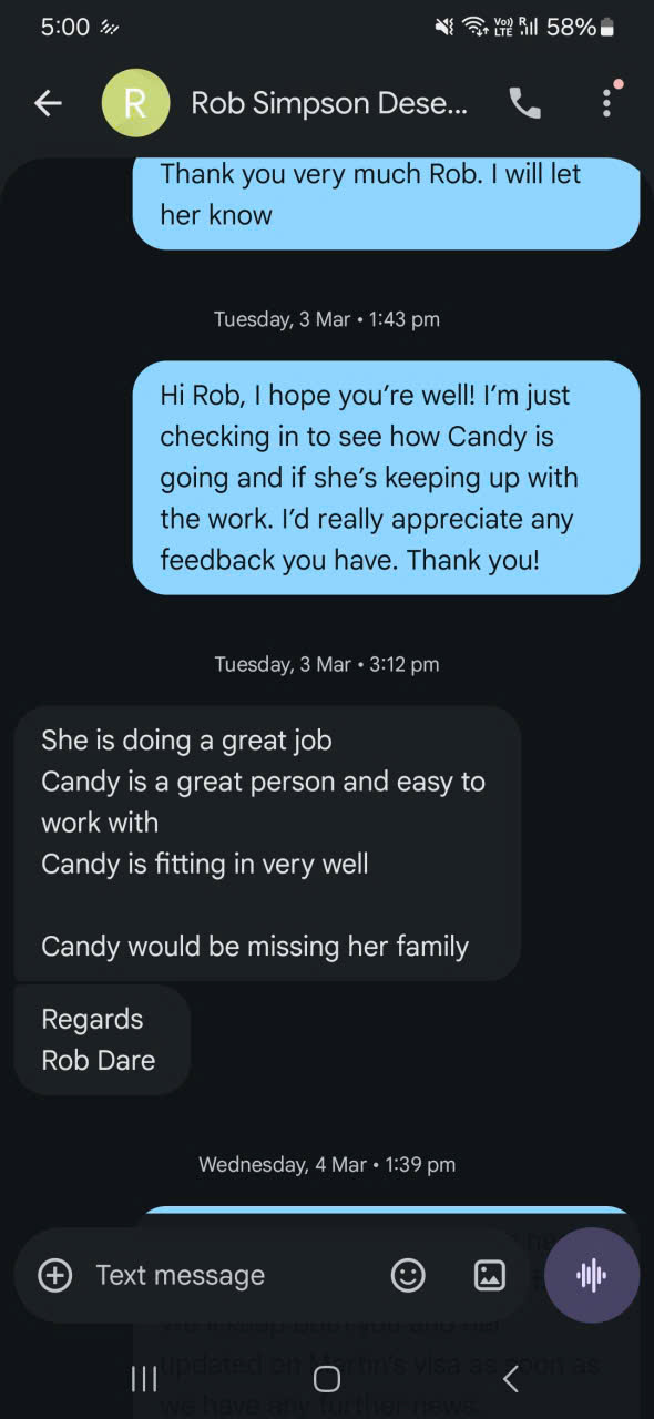 Simpson Desert Oasis – employer feedback
